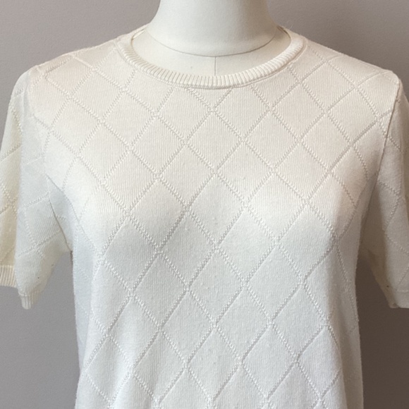 Alfred Dunner Diamond Pointelle Shortsleeved Sweater - PL - Picture 5 of 7